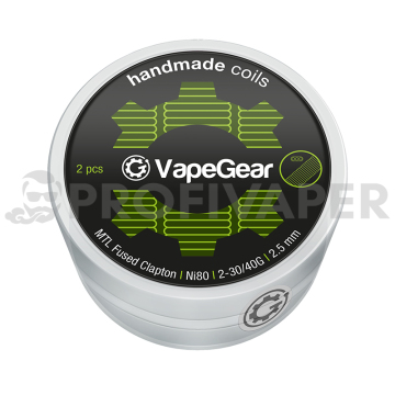 VapeGear Handmade Coils - MTL Fused Clapton Ni80, 2ks