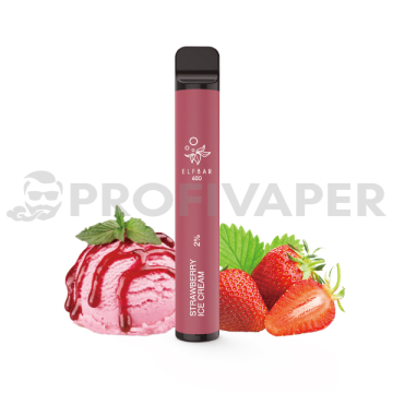 Elf Bar 600 elektronická cigareta - Jahodová zmrzlina (Strawberry Ice Cream) 20mg